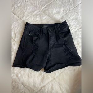 Kancan size 25 distress black  jean Shorts great condition ships fast